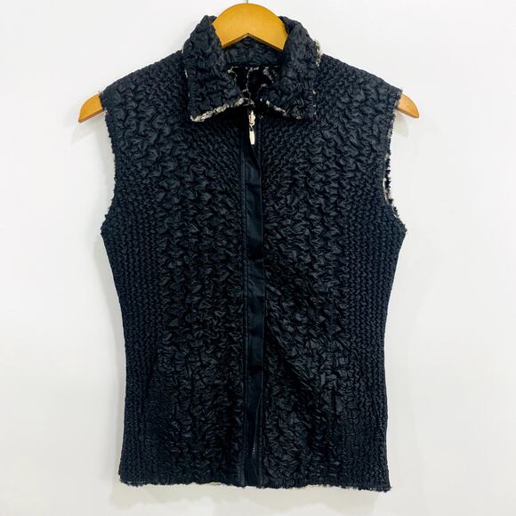 UBU Vest Double Side Sweater Womens Size XS Black  Front Full Zipper - Picture 5 of 13